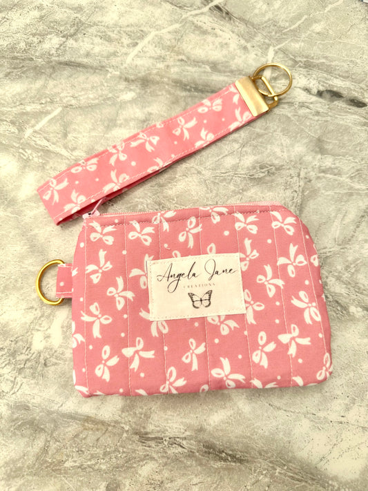 Pink White Bow. Wristlet. (π. Uk. FREE DELIVERY)