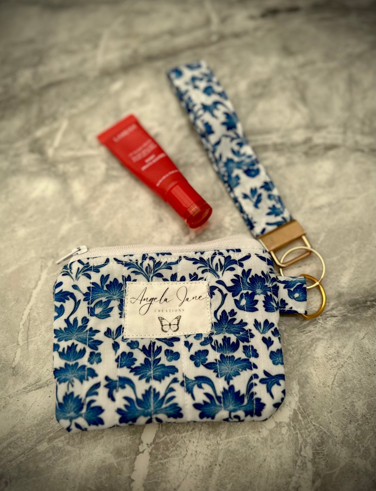 Blue Lily. Coin Purse.              (😄. Uk. FREE DELIVERY)