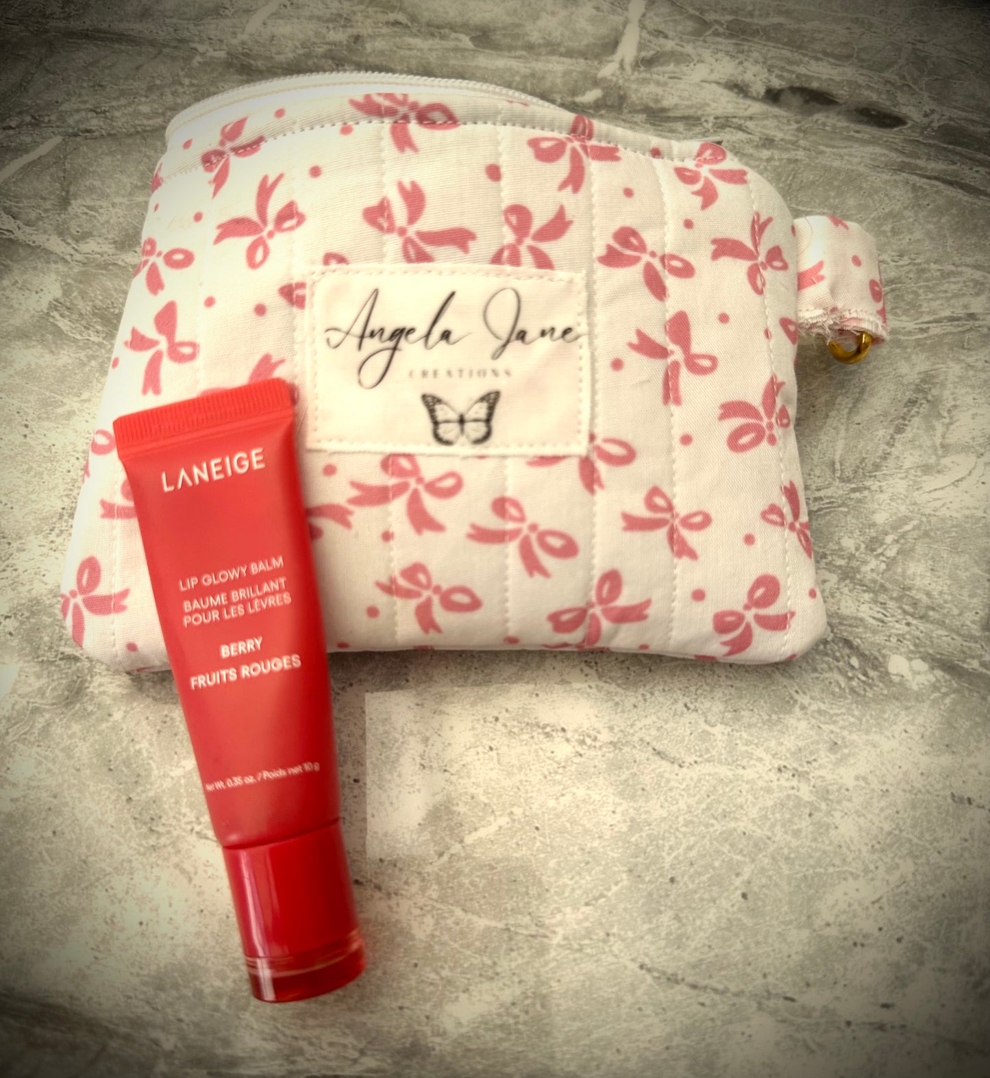 White Pink Bow.  Coin Purse.           (😄. Uk. FREE DELIVERY)