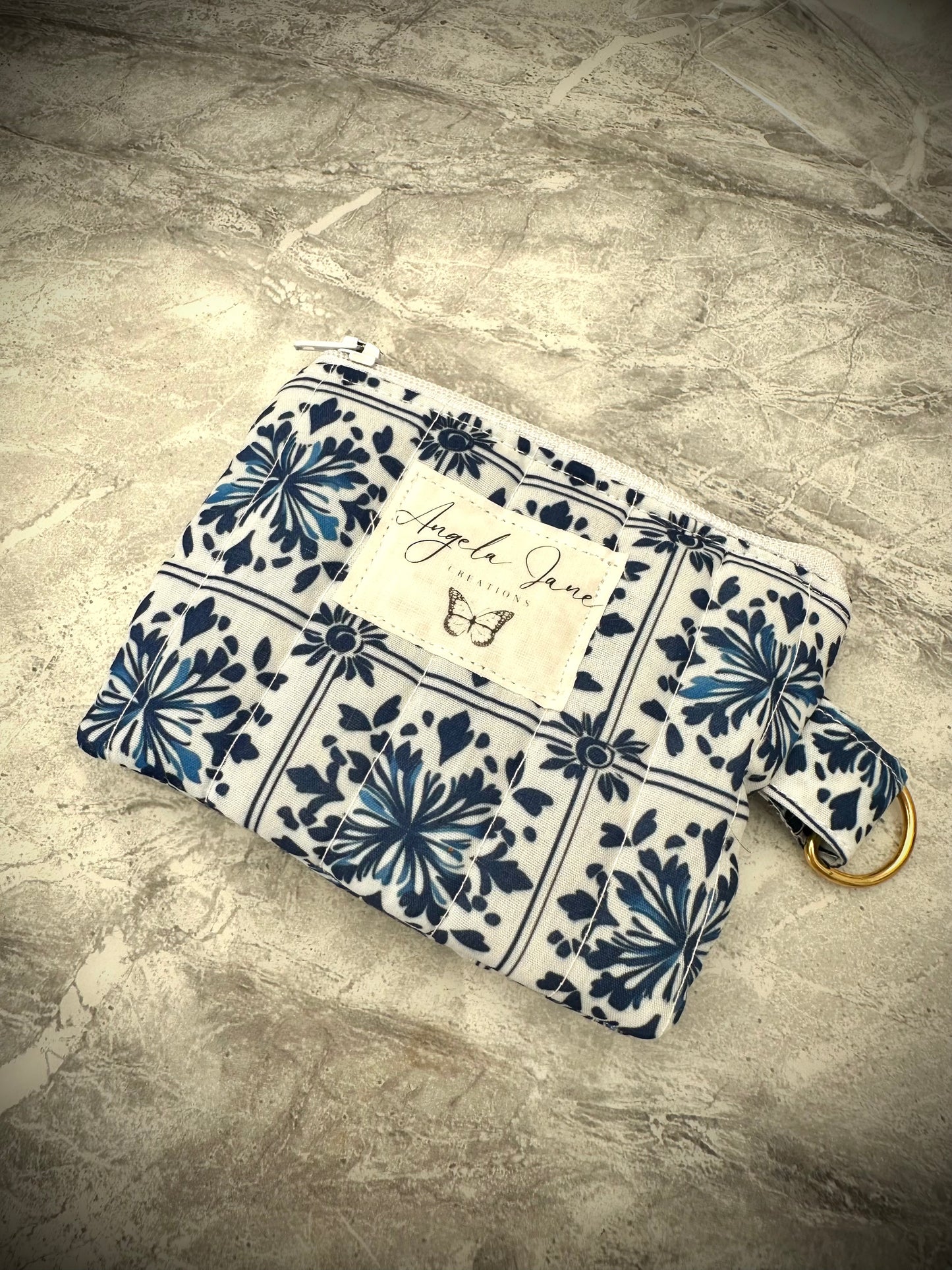 Blue Tile. Coin purse.          (😄. Uk. FREE DELIVERY)