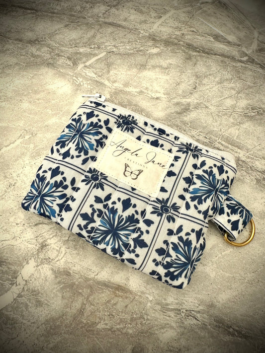 Blue Tile. Coin purse.          (😄. Uk. FREE DELIVERY)