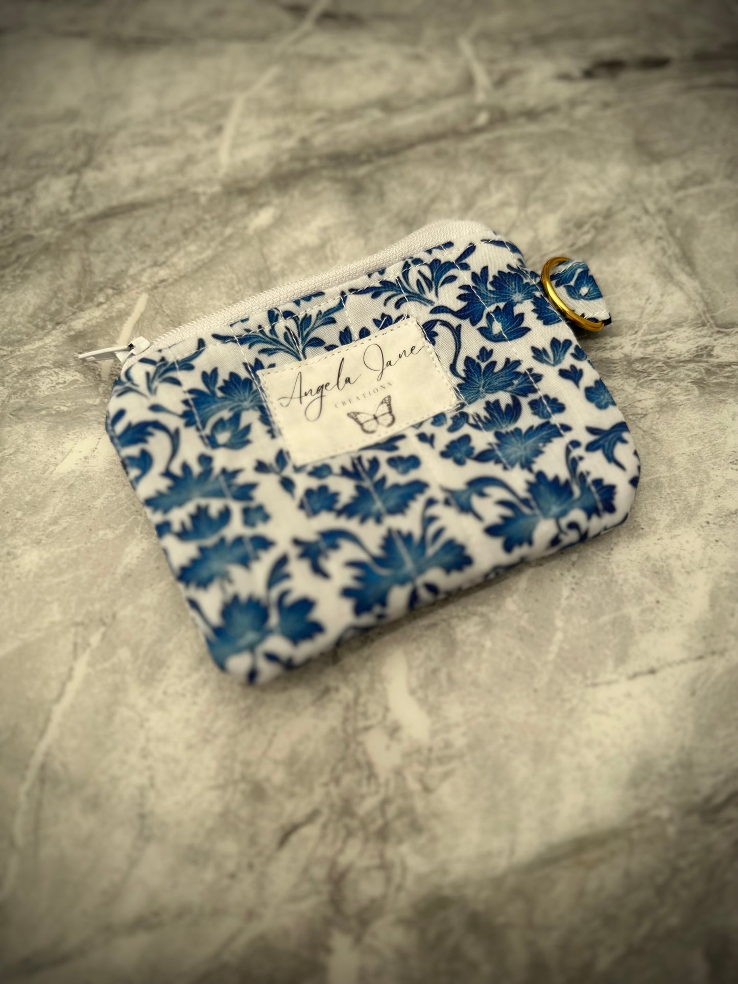 Blue Lily. Coin Purse.              (😄. Uk. FREE DELIVERY)