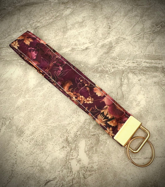 Purple Floral. Wristlet.     (😄. Uk. FREE DELIVERY)