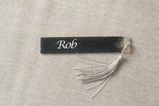 Black and Silver Personalised Bookmark