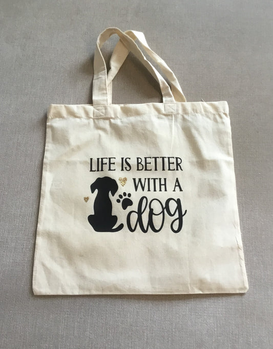 Small Cream Life is better Tote Bag